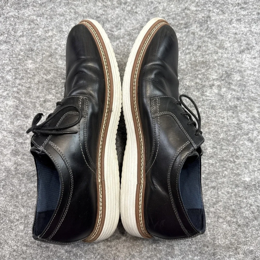 Johnston &‎ Murphy Upton shoes men's 10 black Trufoam plain toe lace up 59-4891